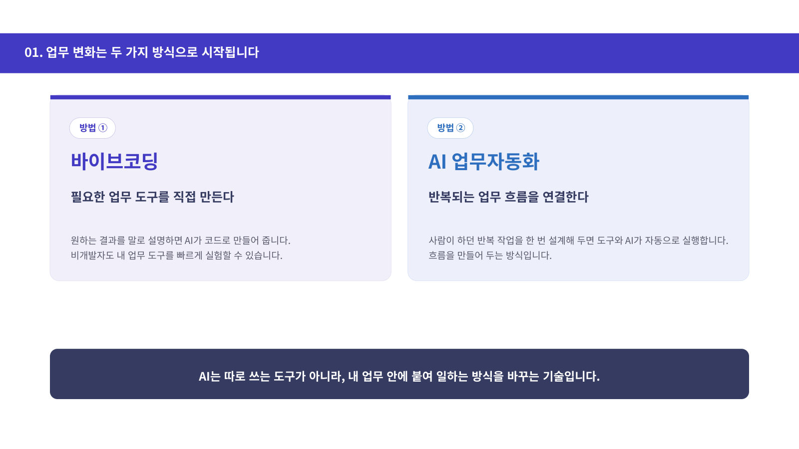 바이브코딩 vs AI 업무자동화